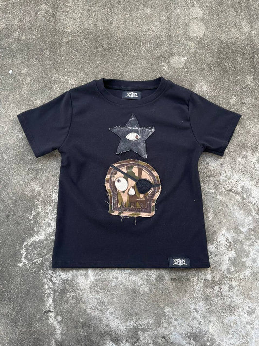 スケルトン SKELETON Baby Tee Black